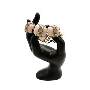 Vintage Pink Lucite Thermoset Link Bracelet